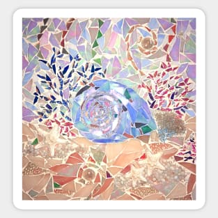 Coral and Seashell Mosaic Sticker